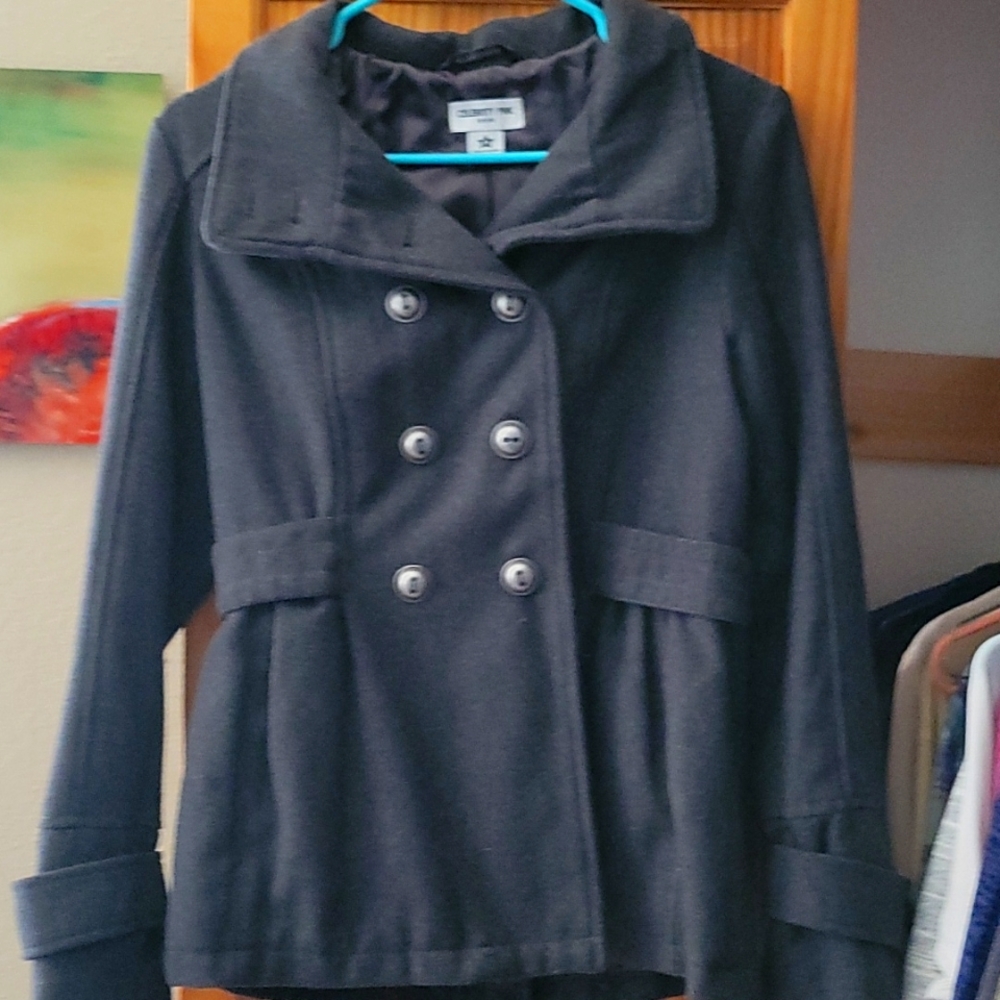 Grey Wool Peacoat